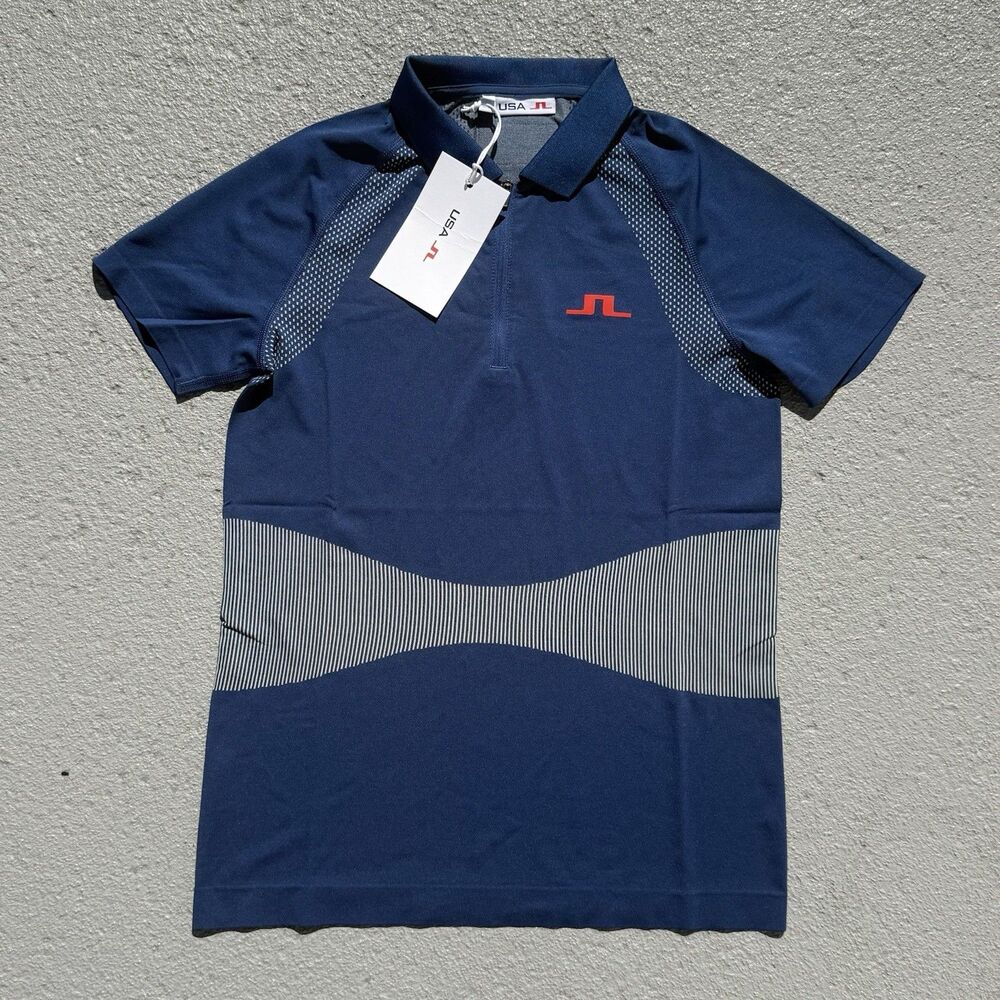 J. Lindeberg Women’s Alizee Seamless Golf Polo Shirt Team USA Navy Size Small